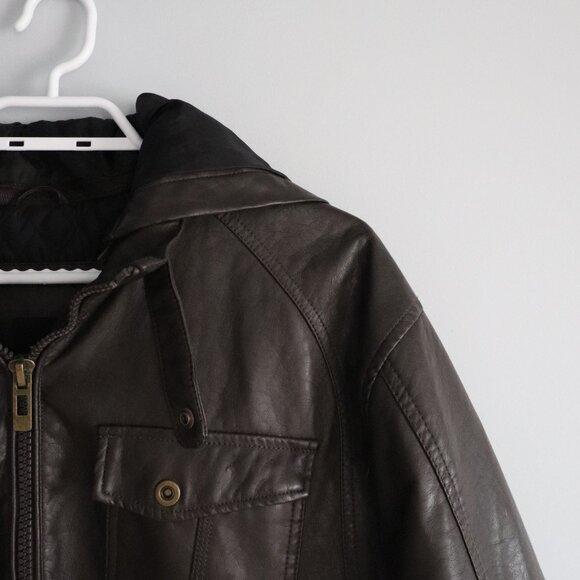 G21 Mens Brown Sz XL Hooded Full Zip Mid-Weight Lined Outdoor Pocket Jacket - Picture 6 of 15